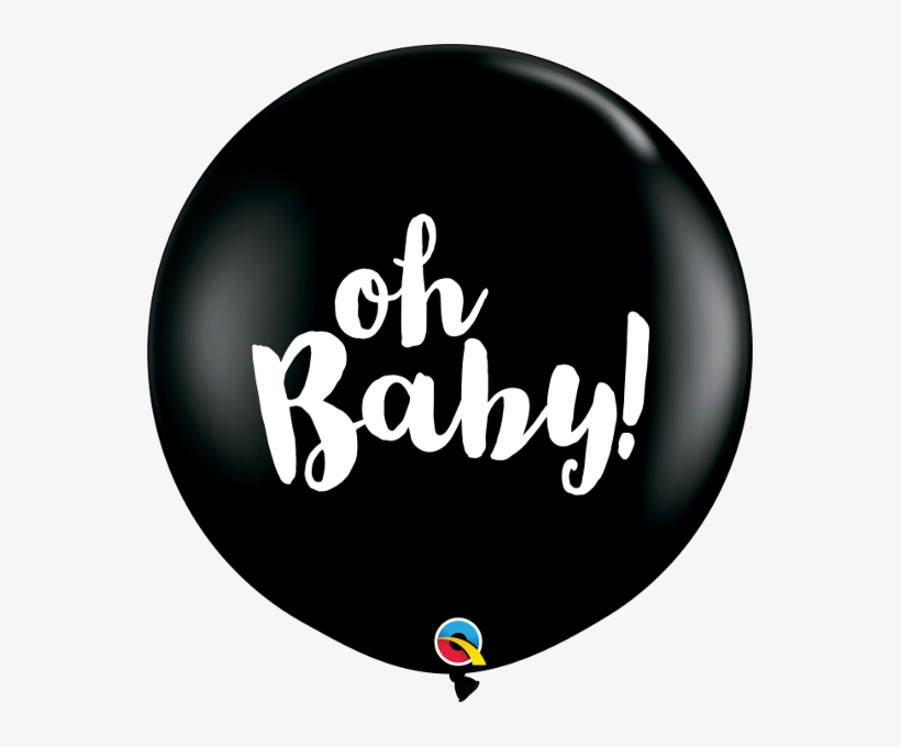 Onyx Black Latex Balloons - Oh Baby Gender Reveal, transparent png #9013785