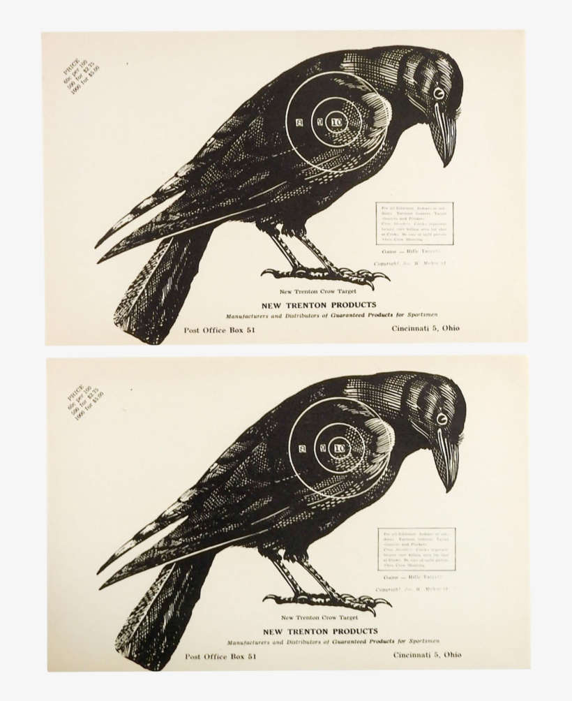 1960s Vintage Crow Raven Paper Targets - Target, transparent png #9013864