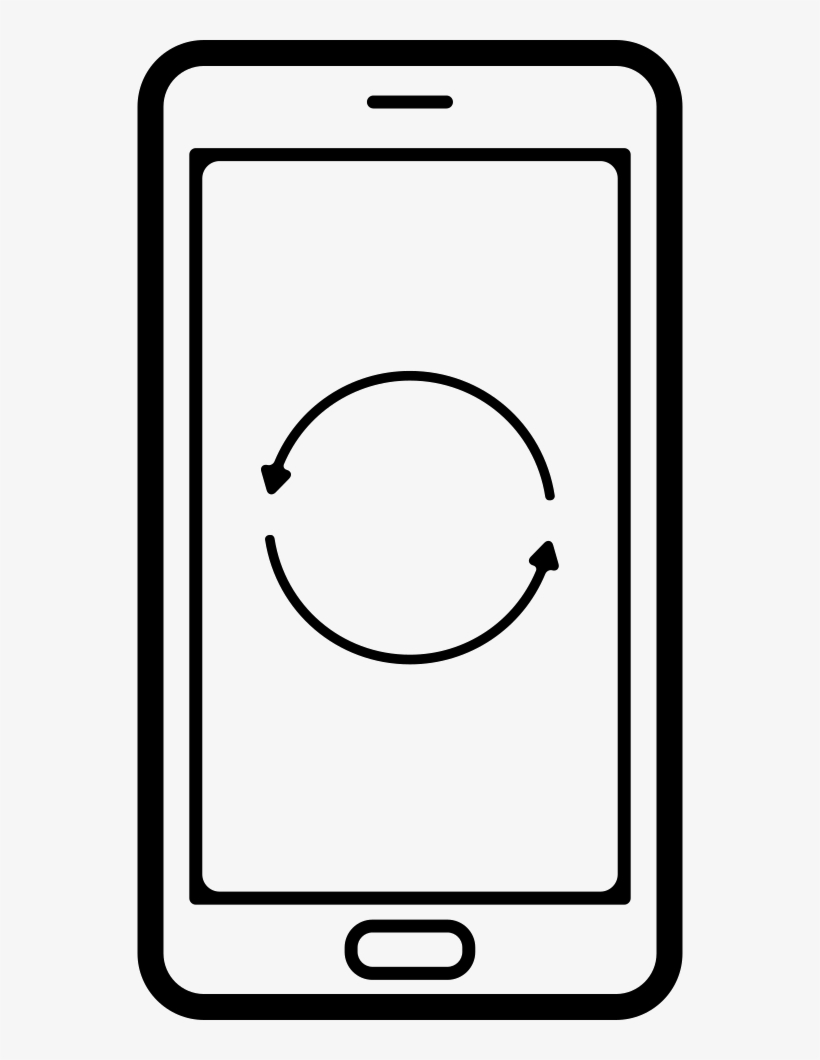 Refresh Circular Arrows Couple Symbol On Phone Screen - Mobile Symbol Png In White, transparent png #9015010