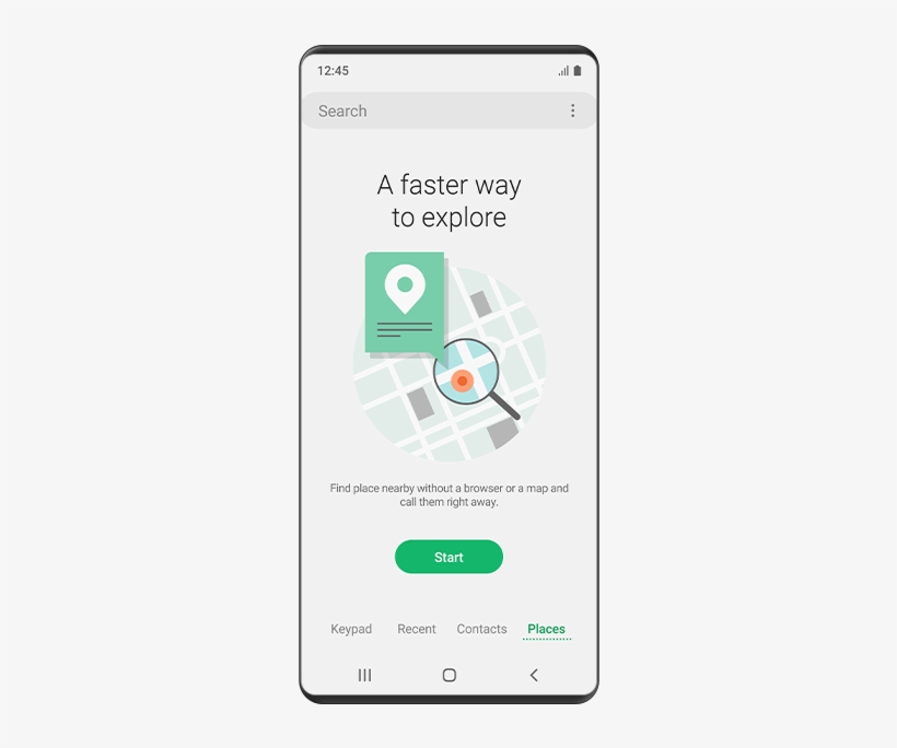 A Smartphone Screen Of The Phone App's Places, Showing - Iphone, transparent png #9015150