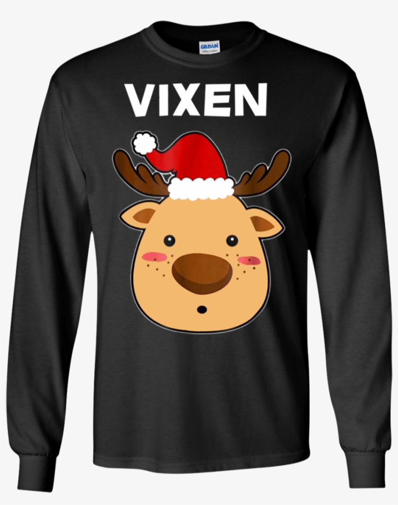 Discover Cool Santa Reindeer Vixen Christmas Pjs Shirt - T-shirt, transparent png #9015151