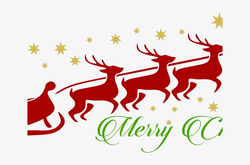Reindeer Clipart Santa Reindeer - Merry Christmas Png Purple, transparent png #9015281
