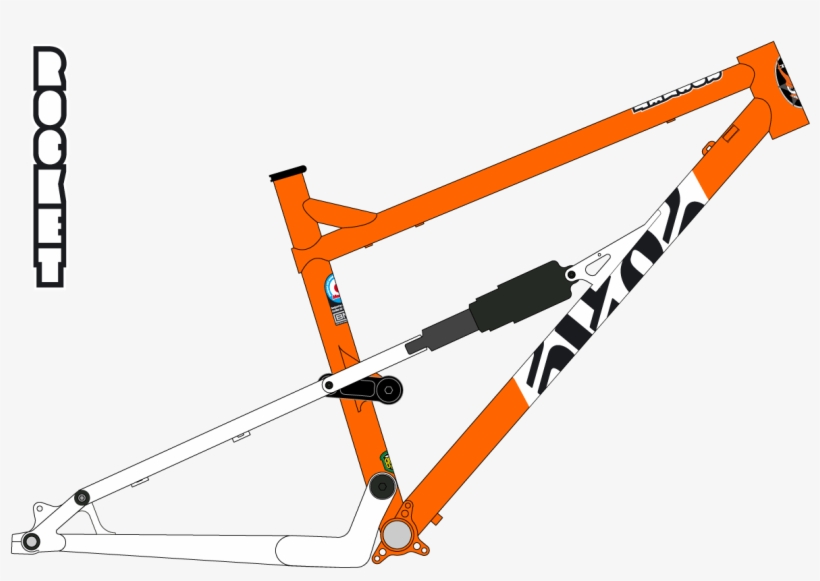 Rocket Diagram Orange And White - Bicycle Frame, transparent png #9015905