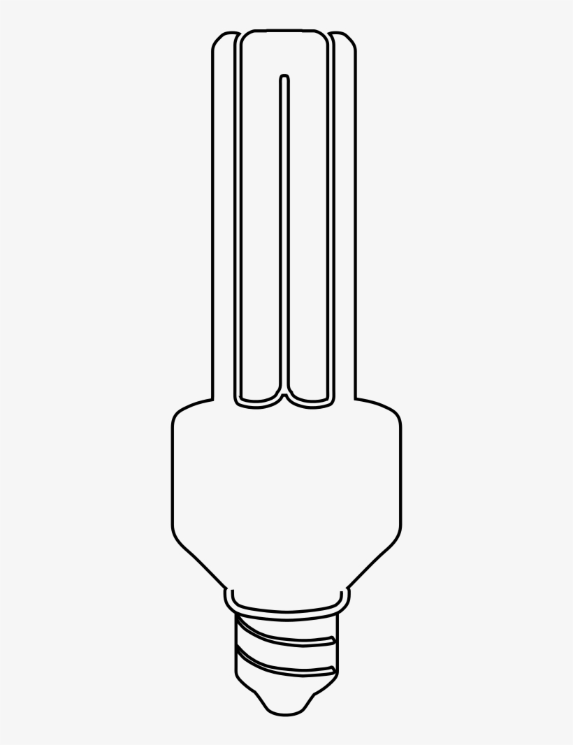 Floruecent Light Bulb-outline - Line Art, transparent png #9017409