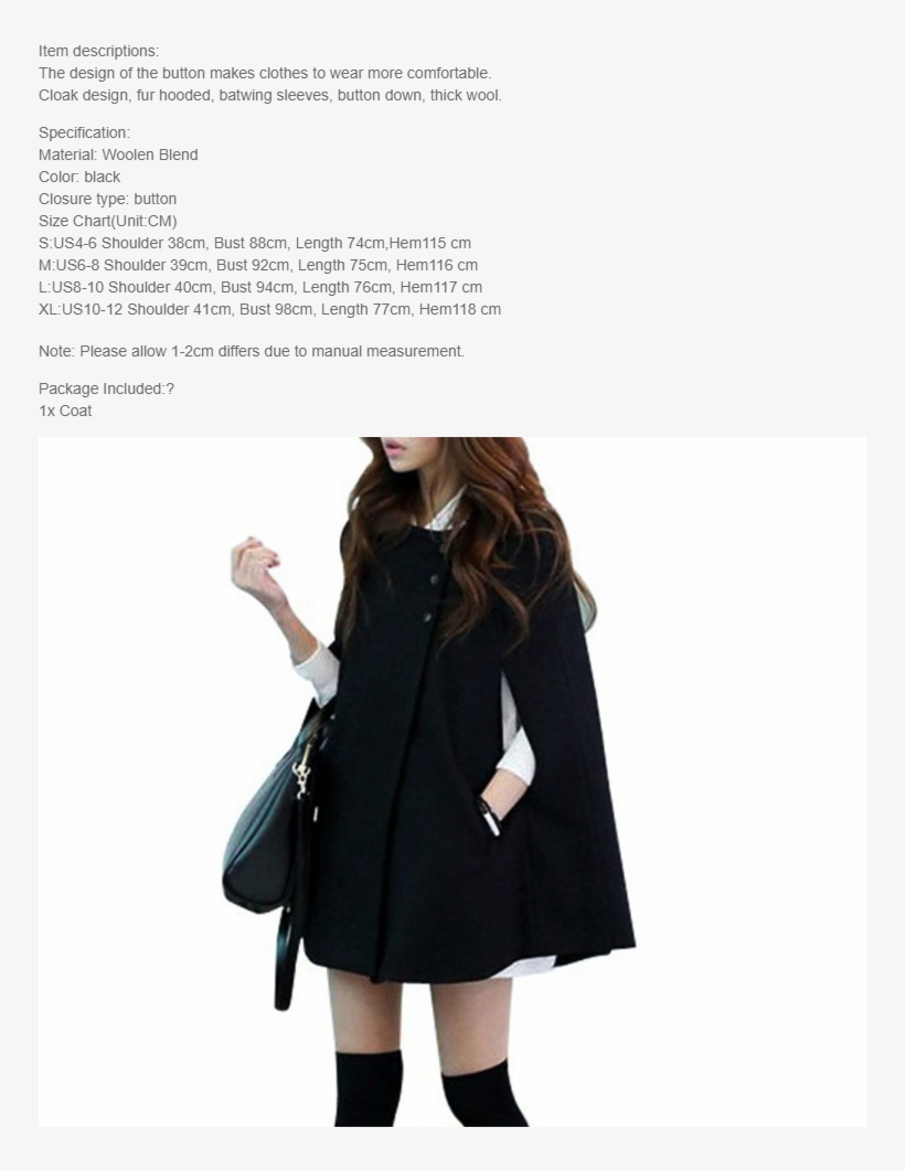 Product Details Of Women's Cape Batwing Wool Poncho - Cape Coat Veronica Lodge, transparent png #9018097