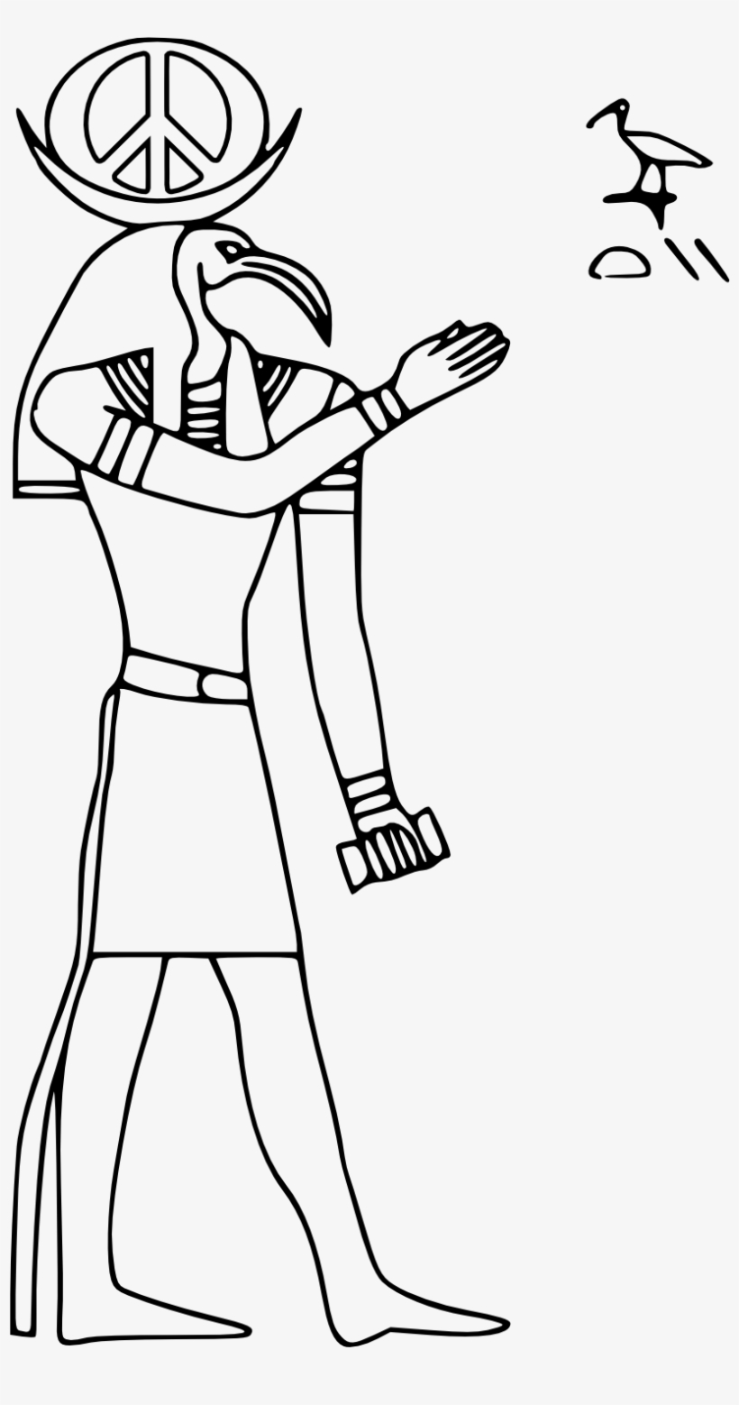 Scalable Vector Graphics Peace Sign Egyptian God Thot - Thoth Egyptian God Drawing, transparent png #9018273