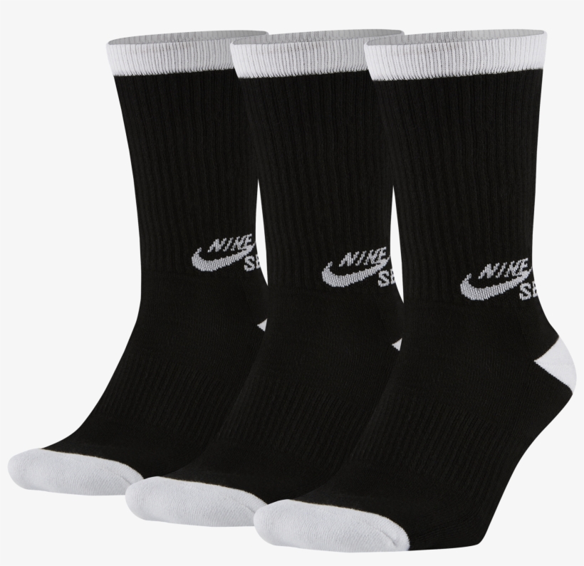 Nike Sb 3pk Crew Socks - Meia Nike Sb Cano Alto, transparent png #9018671