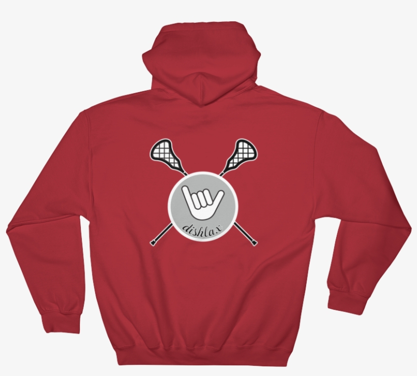Hang Loose Lacrosse Hoodie Red/silver - Sweatshirt, transparent png #9018962