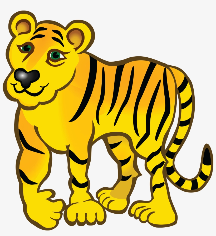 Free Clipart Of A Tiger - Tiger Coloured, transparent png #9019790