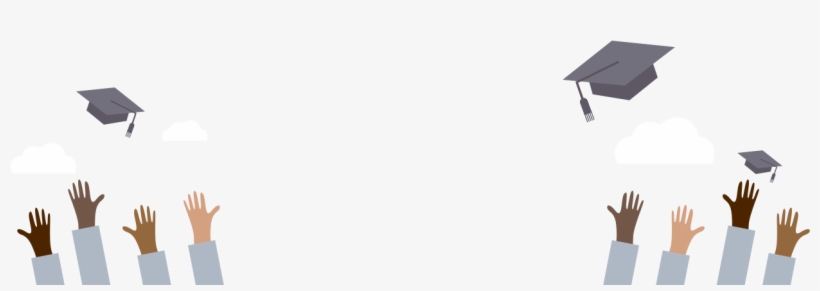 Illustration Of Hands Throwing Up Graduation Caps - Illustration, transparent png #9019899