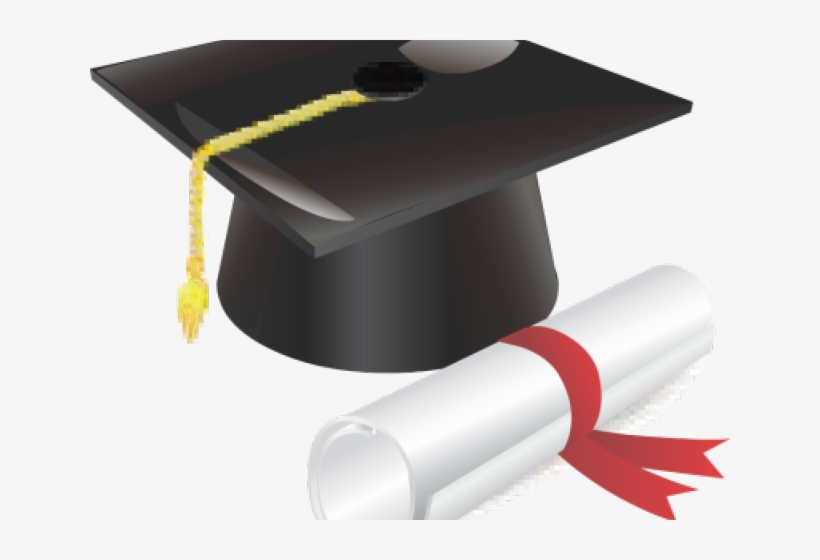Cap Clipart Diploma - Graduation Cap And Scroll Png, transparent png #9020114