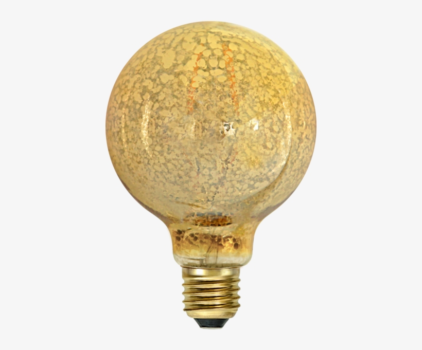 Led Lamp E27 G95 Golden - Incandescent Light Bulb, transparent png #9020557