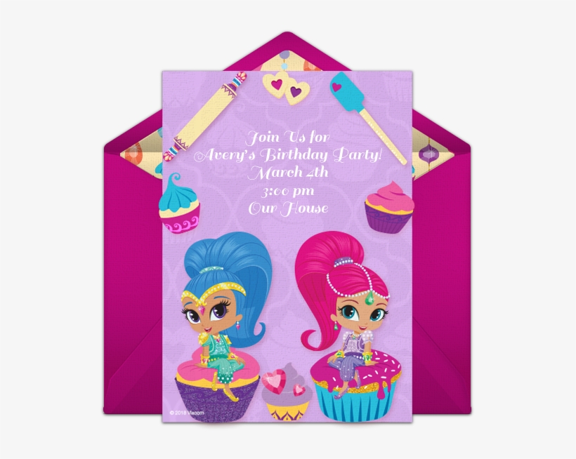 Shimmer And Shine Baking Online Invitation - Llama Llama Invitations, transparent png #9020728