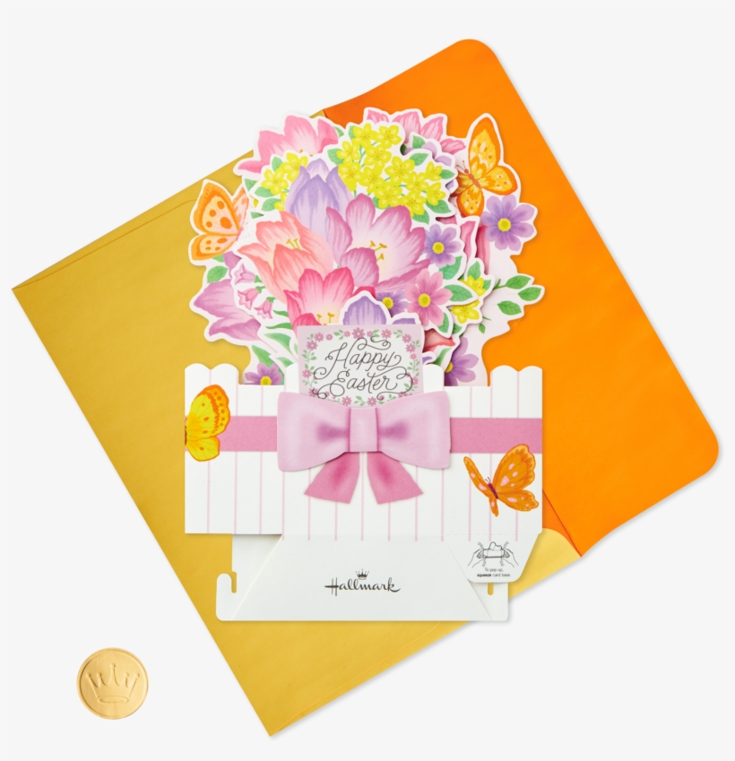 Springtime Flowers Pop Up Easter Card - Greeting Card, transparent png #9021897