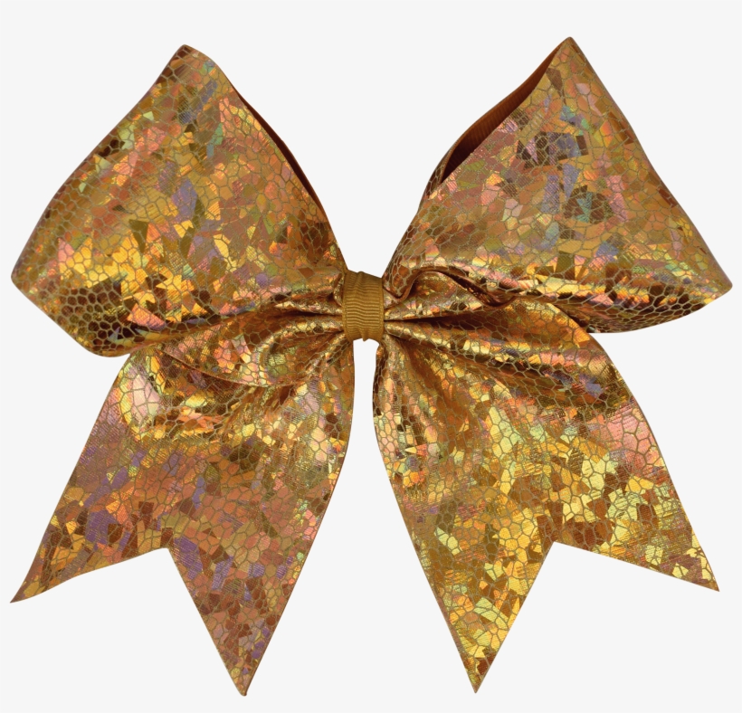 Gold Cracked Ice I Love Cheer® Hair Bow - Origami, transparent png #9022570