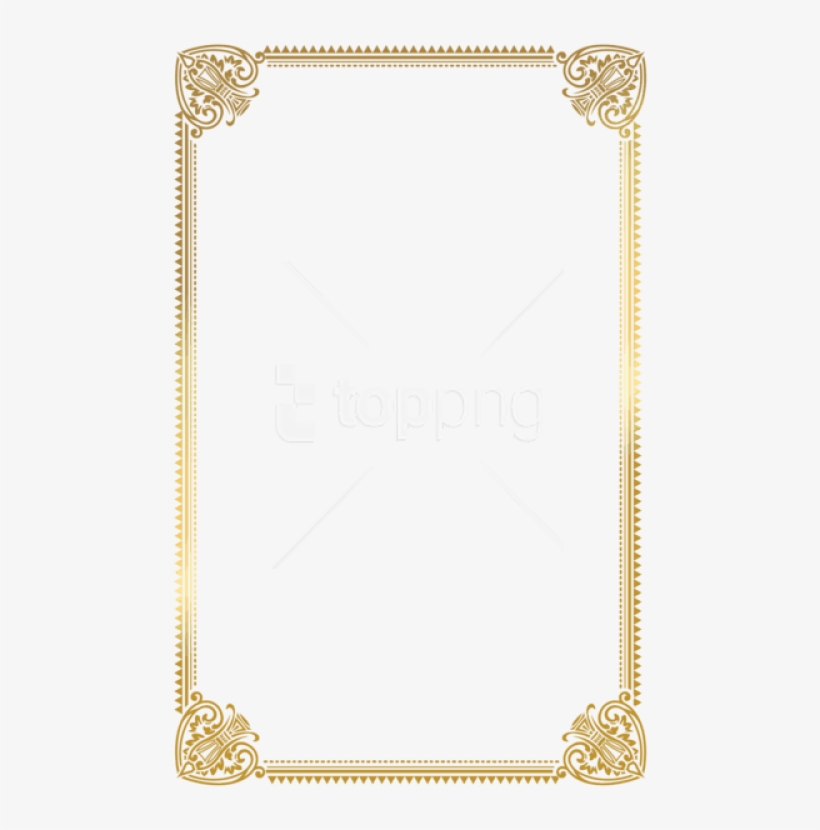 Free Png Download Border Frame Gold Deco Clipart Png - Certificate Frame Design A4, transparent png #9022623