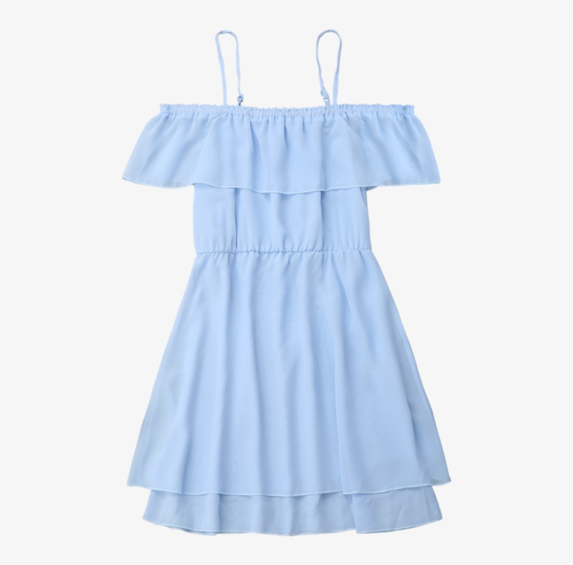 Ruffles Chiffon Cold Shoulder Mini Dress - Cocktail Dress, transparent png #9023032