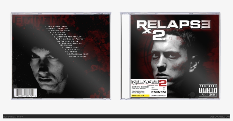 Relapse 2 Box Cover - Relapse 2 Eminem Tracklist, transparent png #9024446