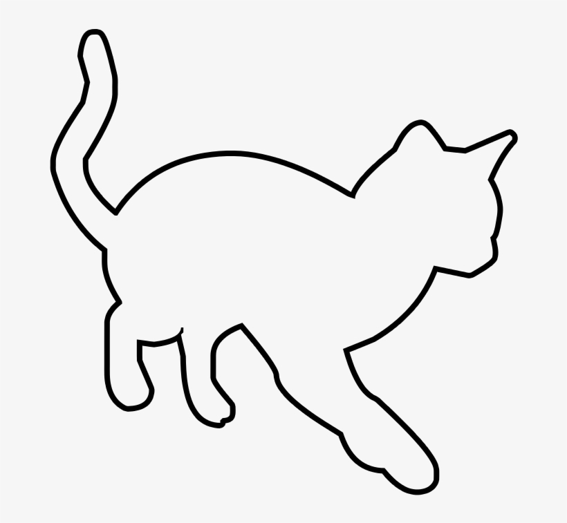 Outline Of A Cat - Line Art, transparent png #9025305