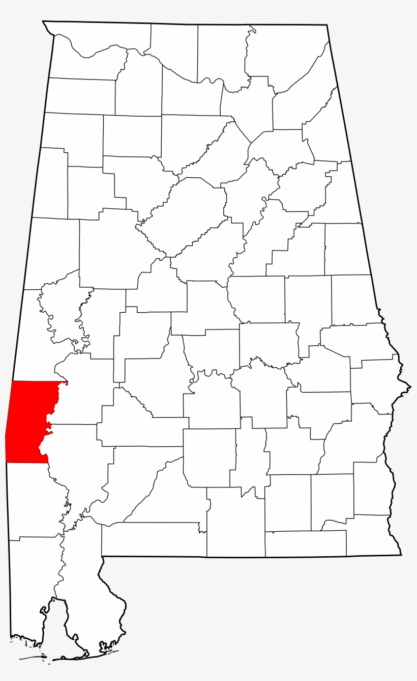 Map Of Alabama Highlighting Choctaw County - Limestone County Alabama, transparent png #9025307