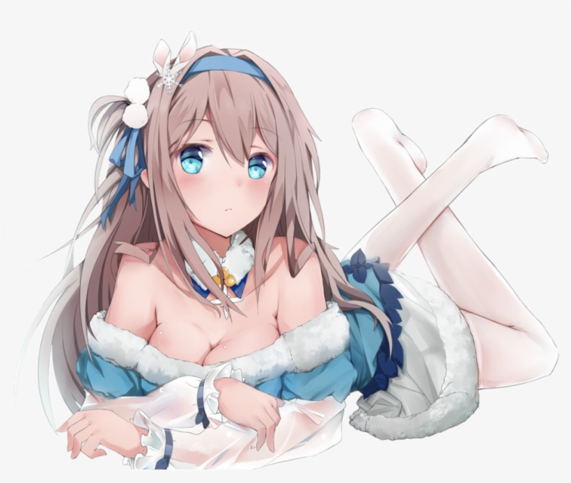 Pretty Anime Girl With Brown Hair And Blue Eyes 