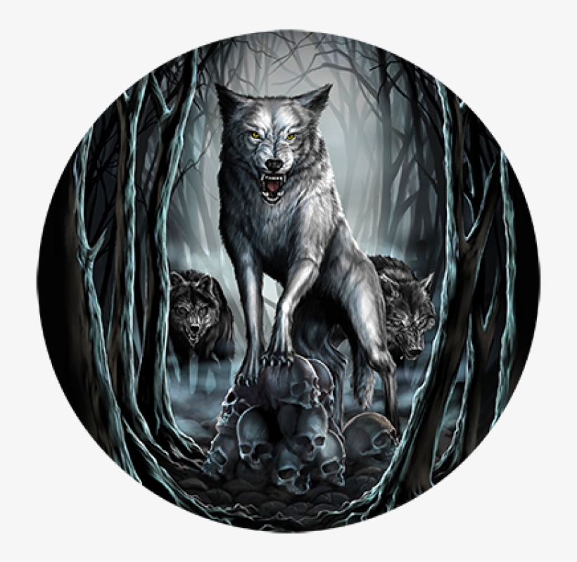 Наклейка Wolf Skull - Dark Fantasy Wolf, transparent png #9025997
