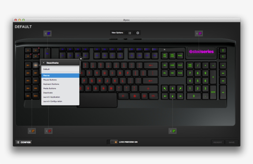 If You Haven't Already Made A Macro, Click New To Open - Clavier Steelseries Apex 350, transparent png #9026250