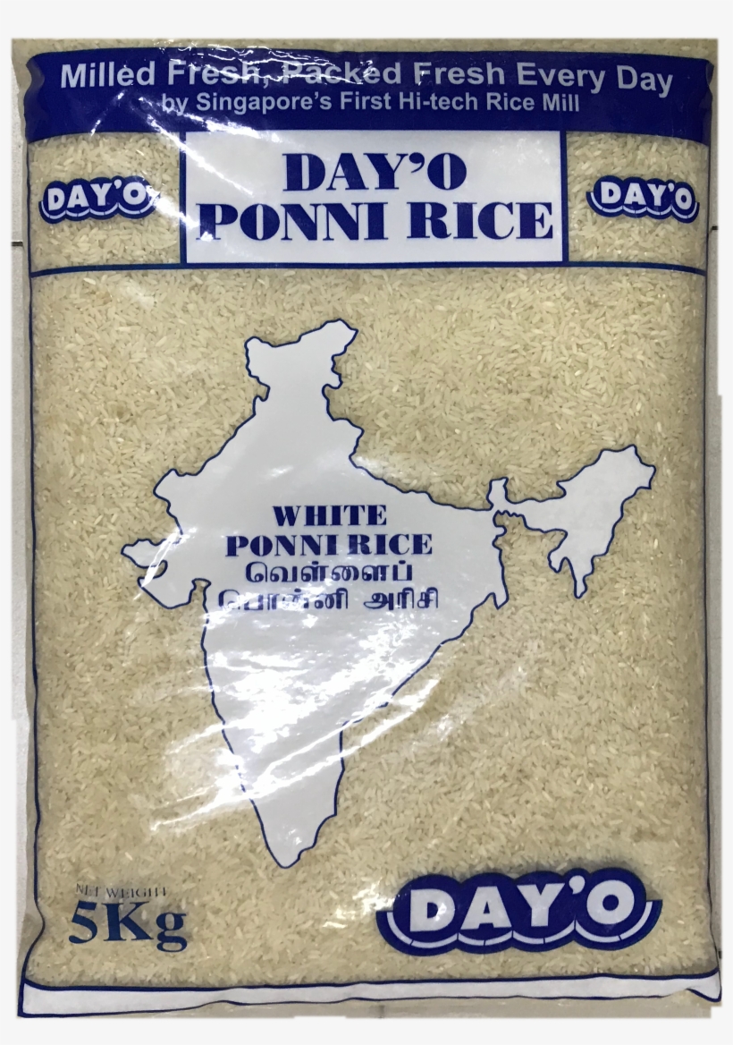 Dayo Ponni White Rice 5kg - Paper Product - Free Transparent PNG ...
