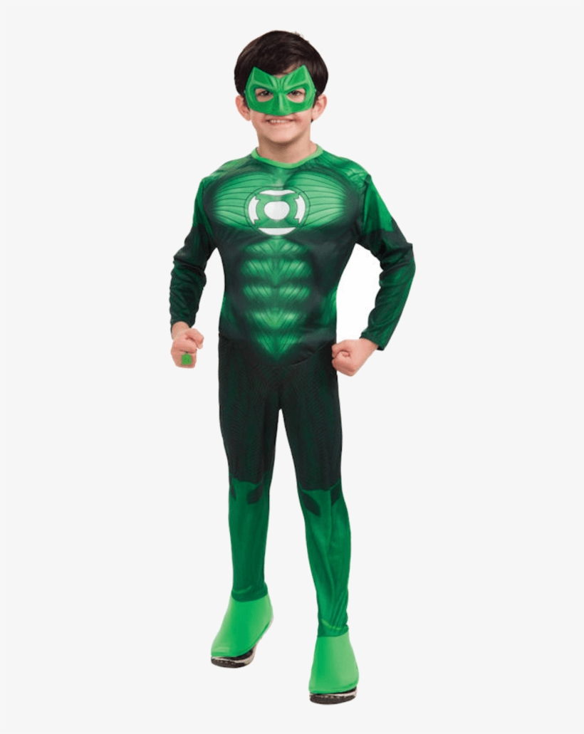 Child Muscle Chest Green Lantern Super Hero Costume - Disfraz De Linterna Verde, transparent png #9028231