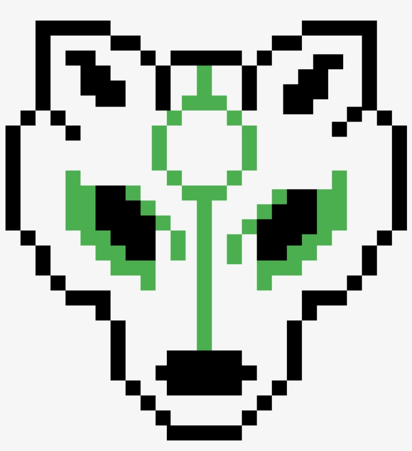 Green Lantern Wolf - Wolf Pixel Art Minecraft, transparent png #9028338