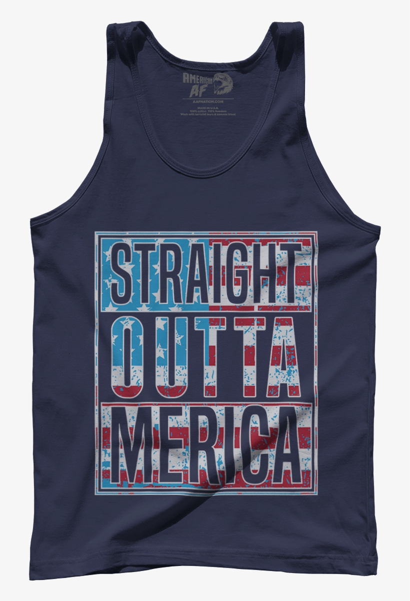 Straight Outta Merica - Active Tank, transparent png #9028946
