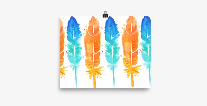 Watercolor Feather Poster - Art, transparent png #9032210