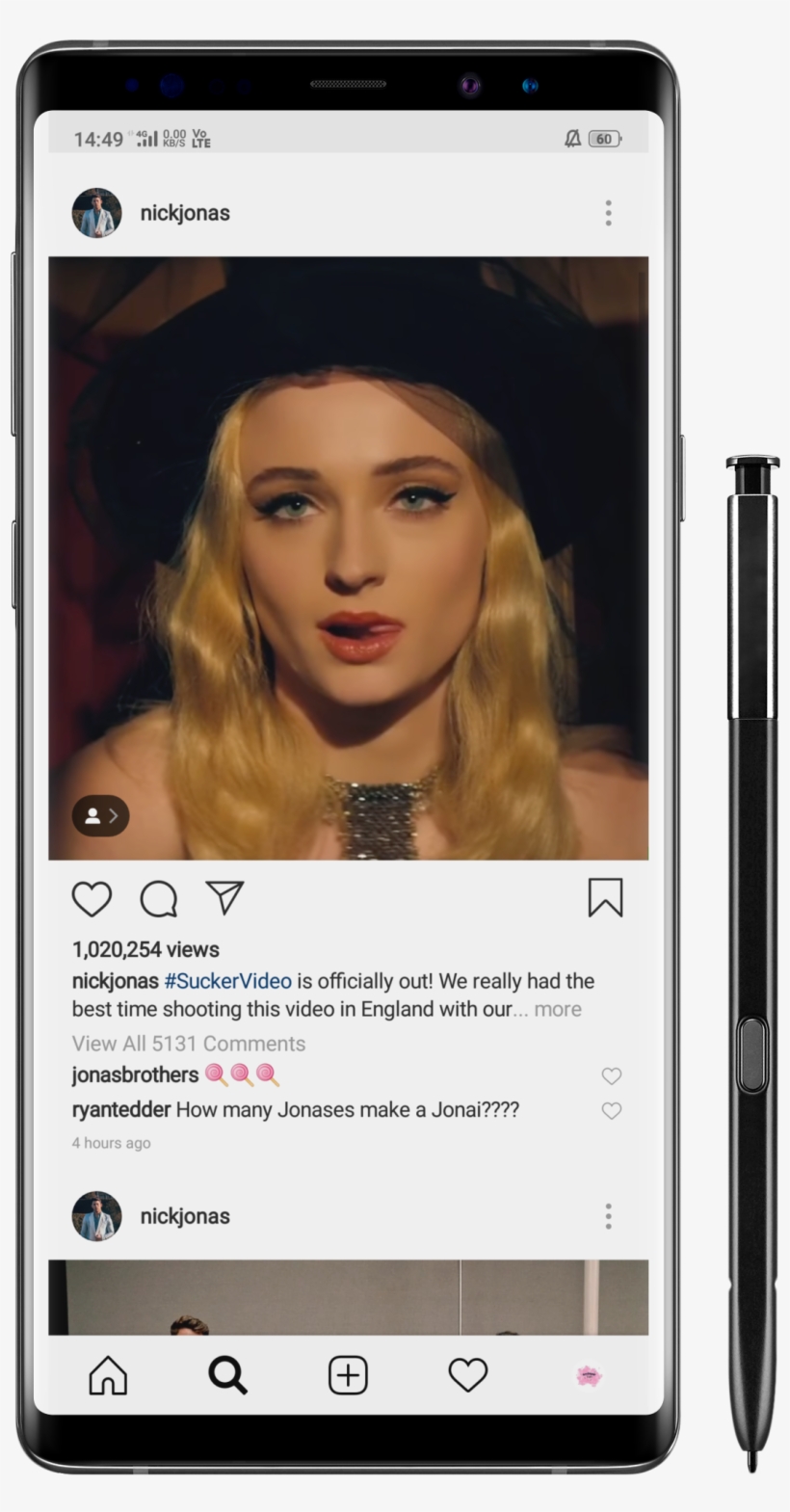 Nick Jonas Shared The Sucker Song On Her Instagram - Iphone, transparent png #9032425