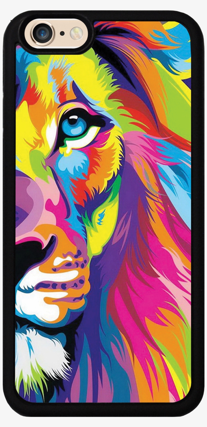 Stylish Multicolored Lion Case - Lion Painting, transparent png #9032849