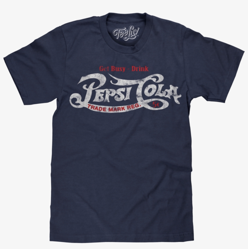 "get Busy, Drink Pepsi Cola" Classic Logo T-shirt - Dr Pepper T Shirt, transparent png #9033140