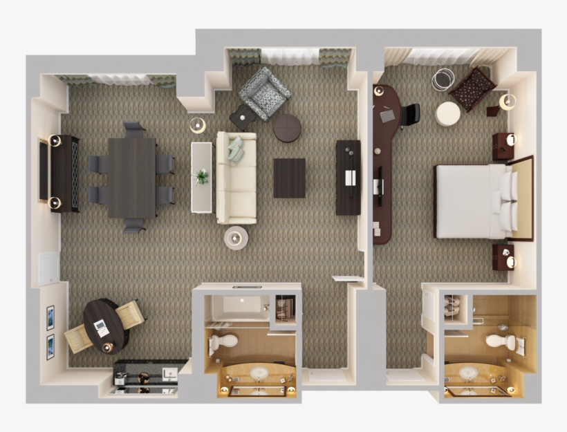 King Hilton Suite - Hilton Orlando Bonnet Creek, transparent png #9033212