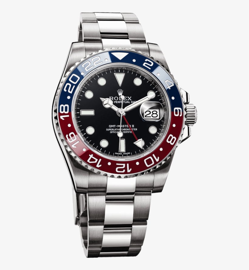 Rolex Gmt Master Ii 18k White Gold Pepsi Bezel - Gmt Master Model Rolex, transparent png #9033267