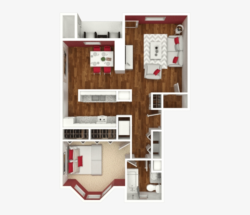 1 Bed - Floor Plan, transparent png #9033600