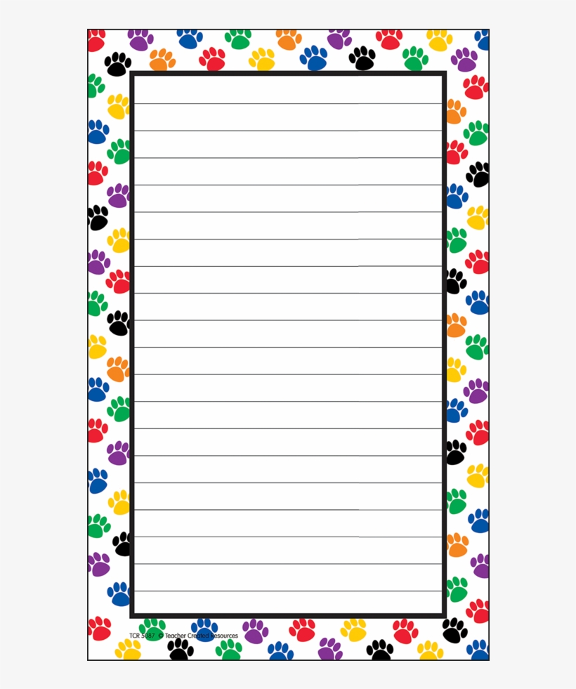 Tcr5087 Colorful Paw Prints Notepad Image, transparent png #9033671