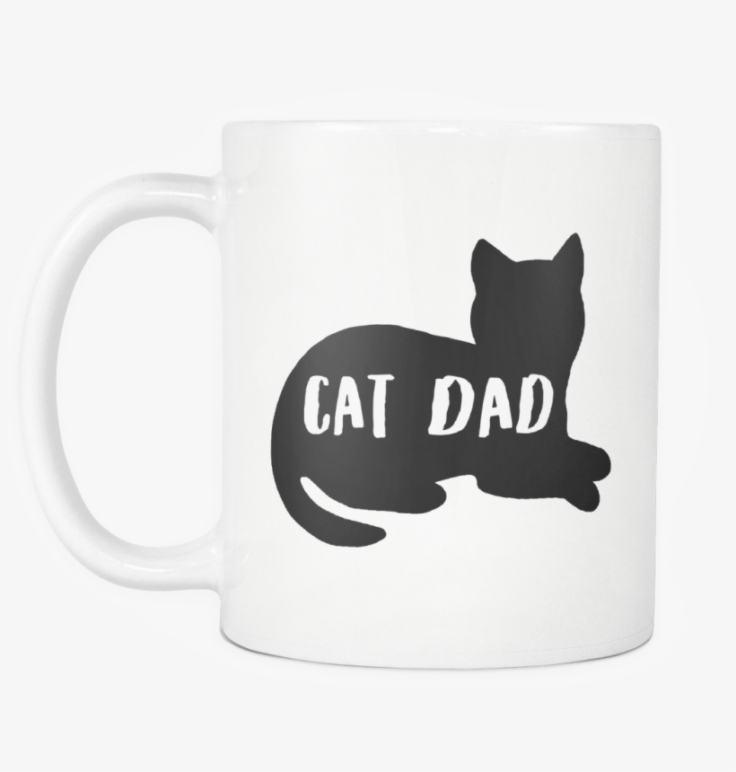 Cat Dad Silhouette Mug - Black Cat, transparent png #9035202