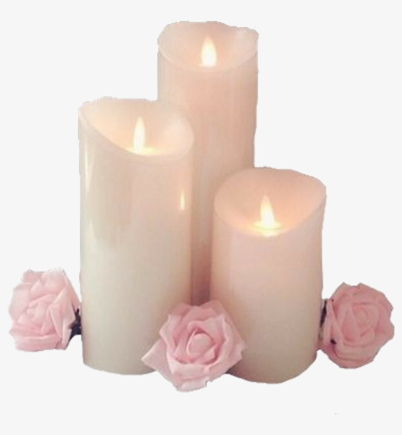 #aesthetic #candles #pink #tumblr #white #fire #roses - Transparent Pink Candle Png, transparent png #9036076