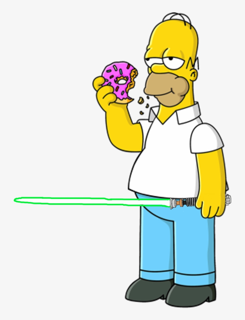 Luke Skywalker Clipart The Simpsons - Homer Simpson Jedi, transparent png #9036366