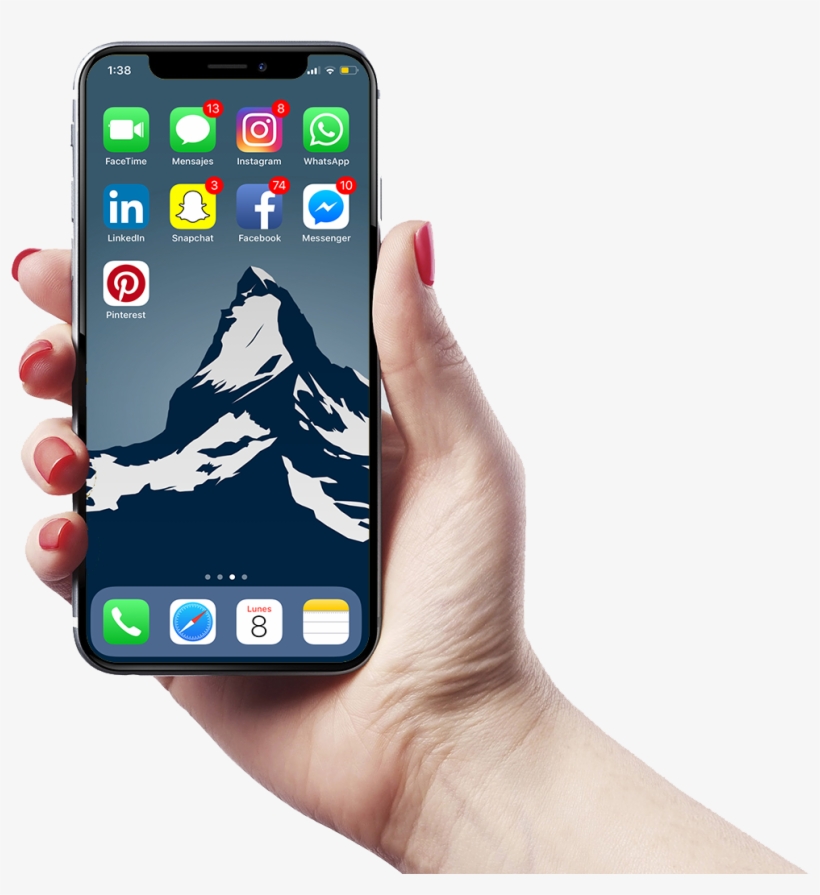 Holding Iphone X - Iphone X Png Hand Mockup, transparent png #9036480