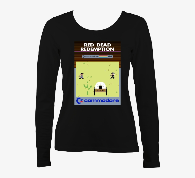 Commodore 'c64 Red Dead Redemption' Ladies Long - Long-sleeved T-shirt, transparent png #9036624