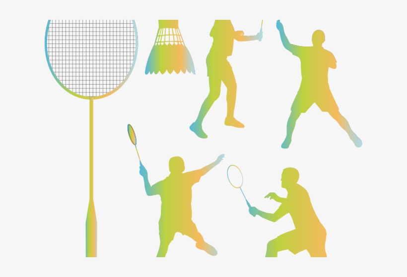 Chinese Clipart Shuttlecock - Badminton Silhouette, transparent png #9036867