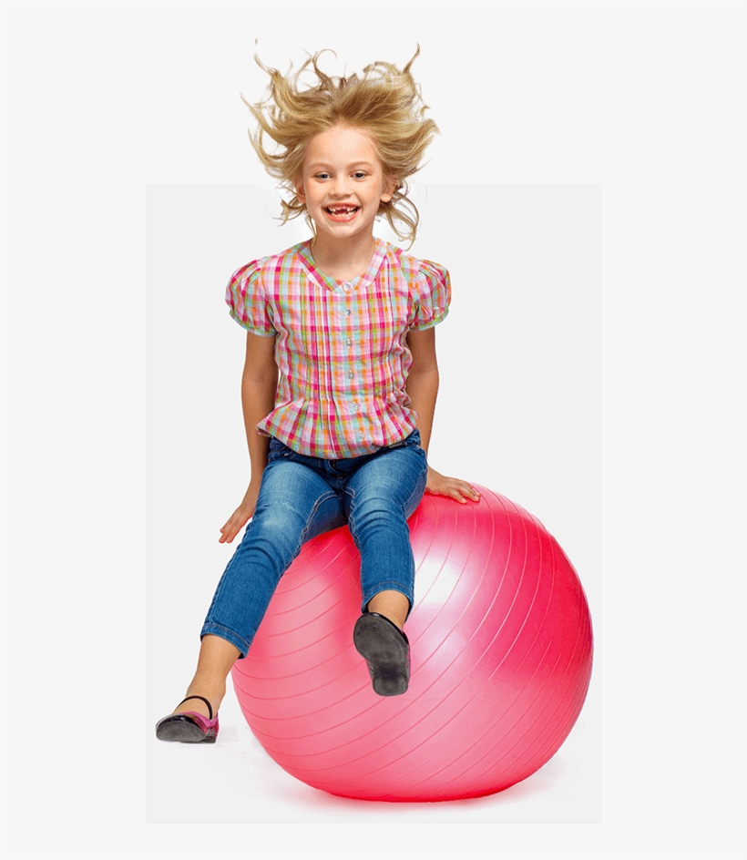 Girl Playing A Large Ball - Inflatable, transparent png #9040131