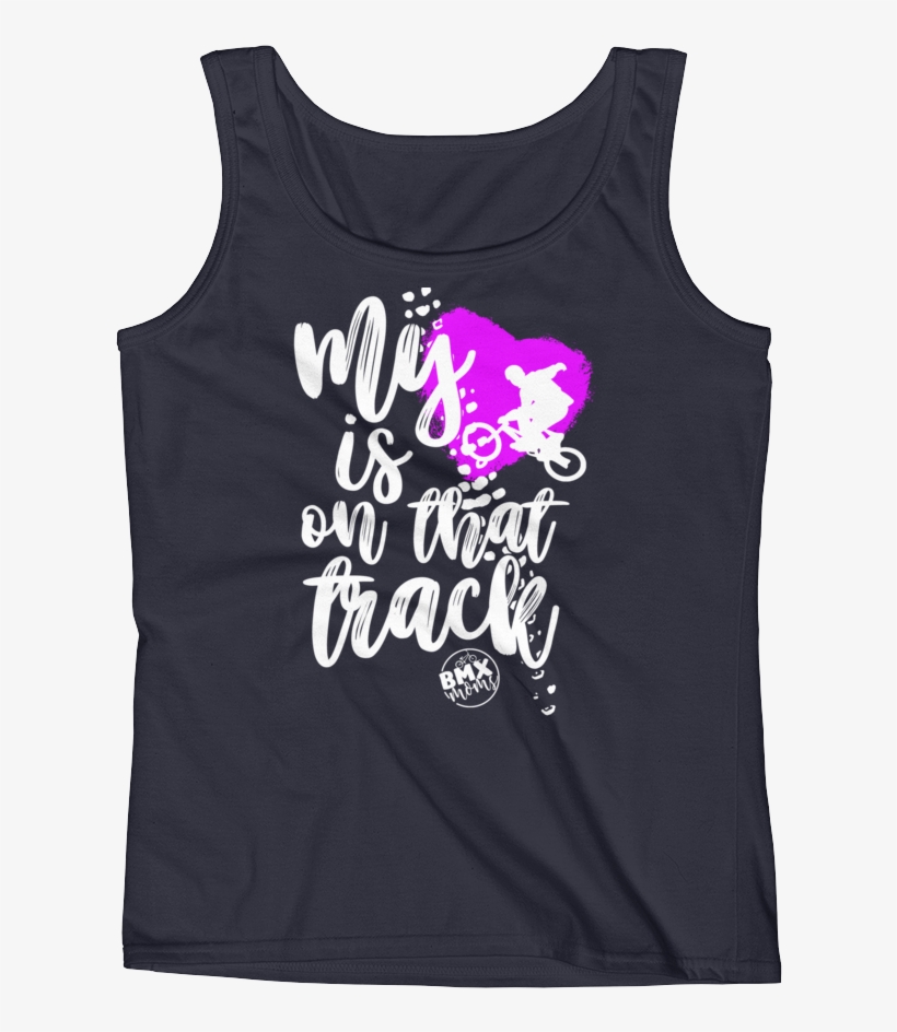 My Heart Is On That Track Bmx Mom's Tank - Tip Please, transparent png #9040472