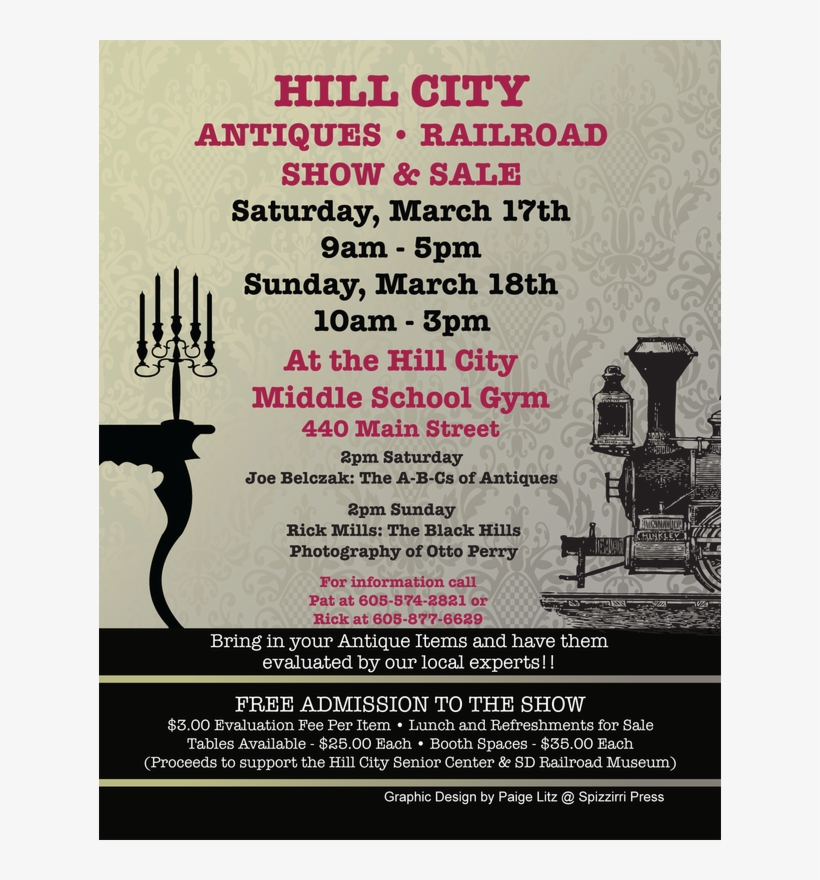 2018 Hill City Antiques * Railroad Show And Sale March - Poster, transparent png #9040597
