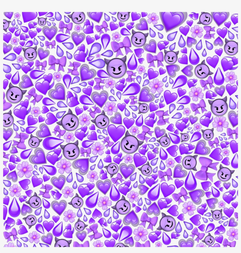 Purple Emoji Emojis Tumblr Satan Satans Heart Hearts - Bts, transparent png #9040989