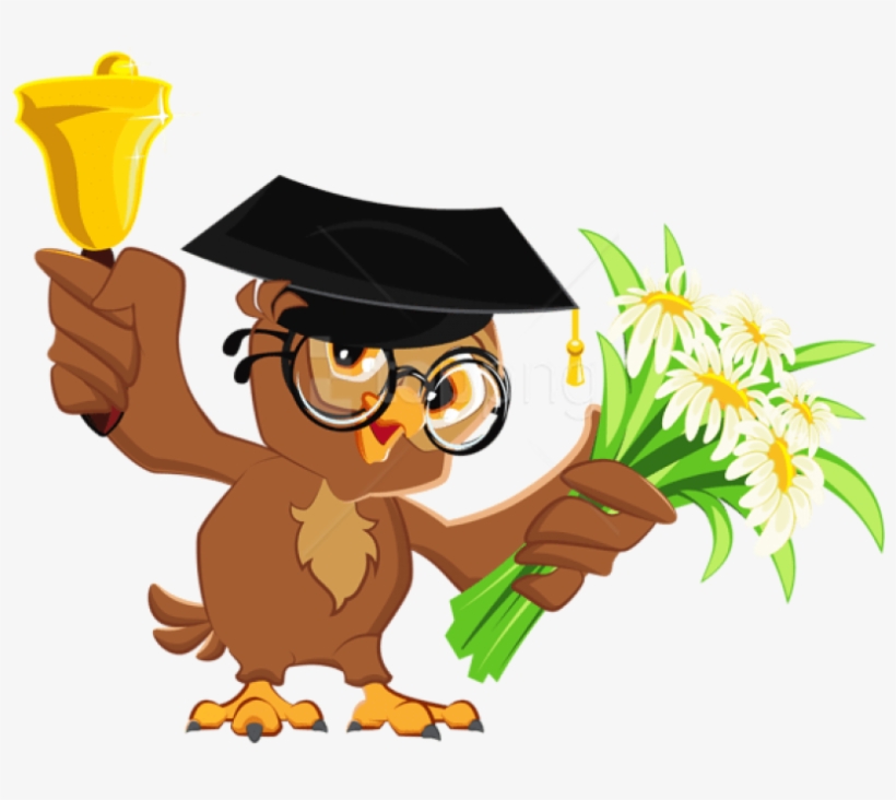 Free Png Download Owl With School Bellpicture Clipart - Teacher Owl, transparent png #9042167